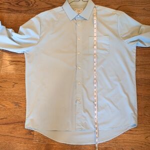 &Collar Large Athletic Fit Performance Pale Blue Dress Shirt